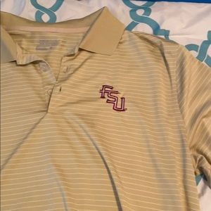 Size Large Nike FSU gold stripped polo shirt